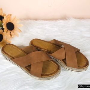 JUST IN ‼️COGNAC ESPADRILLE CRISSCROSS- Shoe